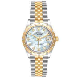 Rolex MOP Diamonds 18K Yellow Gold And Stainless Steel Datejust 278343 Women's Wristwatch 31 MM