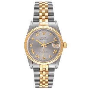 Rolex Grey 18K Yellow Gold And Stainless Steel Datejust 78273 Woen's Wristwatch 31 MM