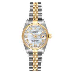 Pre Owned Rolex MOP 18K Yellow Gold Stainless Steel Datejust 79173 Women's Wristwatch 26MM