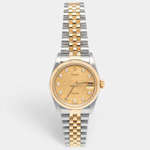 Pre Owned Rolex Champagne Jubilee 18K Yellow Gold Stainless Steel Datejust 78273 Women's Wristwatch 31 MM