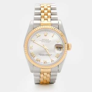 Pre Owned Rolex Mother of Pearl 18k Yellow Gold Stainless Steel Datejust 68273 Women's Wristwatch 31 mm 