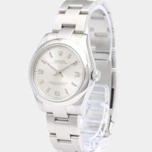 Rolex Silver Stainless Steel Oyster Perpetual 177200 Automatic Women's Wristwatch 31 mm