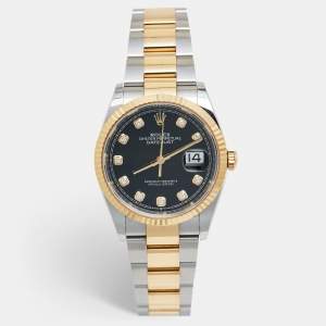Rolex Black 18K Yellow Gold Oystersteel Datejust M126233-00022 Unisex Wristwatch 36 mm
