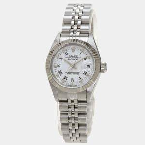 Rolex White 18K White Gold And Stainless Steel Datejust 69174 Women's Wristwatch 26 mm