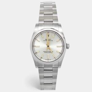 ساعة يد نسائية رولكس أويستر بربتشوال  124200-0001  أويسترستيل فضية 34مم