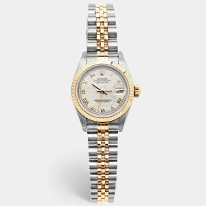Rolex Ivory 18K Yellow Gold Stainless Steel Datejust 69173 Women's Wristwatch 26 mm