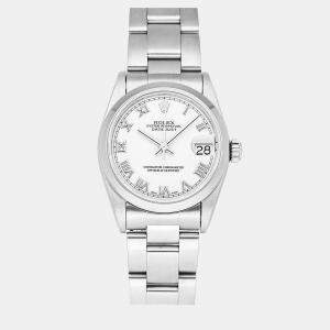 Rolex White Stainless Steel Datejust 68240 Women's Wristwatch 31 mm