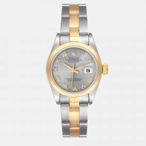 Rolex Datejust Steel Yellow Gold Slate Dial Ladies Watch 69163 26 mm