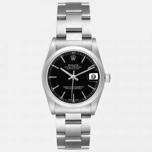Rolex Datejust 31 Midsize Black Dial Steel Ladies Watch 78240 31 mm