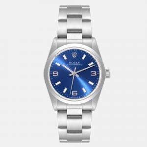 Rolex Midsize Blue Dial Automatic Steel Ladies Watch 67480 31 mm