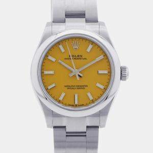 Rolex Yellow Stainless Steel Oyster Perpetual 277200 Automatic Women's Wristwatch 31 mm