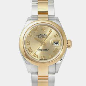 Rolex Champagne 18k Yellow Gold And Stainless Steel Datejust 279163 Automatic Women's Wristwatch 28 mm