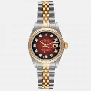 Rolex Datejust Steel Yellow Gold Diamond Dial Ladies Watch 79173 26 mm