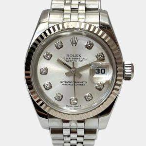 Rolex Silver Stainless Steel Datejust 179174G Women's Wristwatch 26 mm