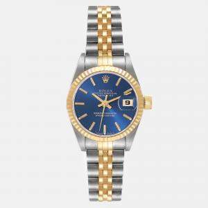 Rolex Datejust Blue Dial Steel Yellow Gold Ladies Watch 69173 26 mm