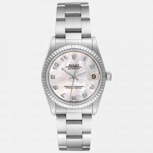 Rolex Datejust Midsize Steel White Gold Mother Of Pearl Dial Women's  Watch 31 mm