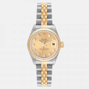 Rolex Datejust Diamond Dial Steel Yellow Gold Ladies Watch 26 mm