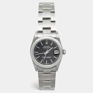 Rolex Black Stainless Steel Datejust 78240 Women's Wristwatch 31 mm