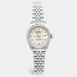 Rolex Ivory Jubilee 18k White Gold Stainless Steel 79174 Women's Wristwatch 26 mm