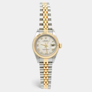 Rolex Ivory 18k Gold Stainless Steel 79173 Women's Wristwatch 26 mm