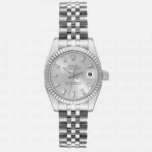 Rolex Datejust Steel White Gold Silver Dial Ladies Watch 26 mm