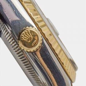 Rolex White 18K Yellow Gold And Stainless Steel Datejust 69173 Women's Wristwatch 26 mm