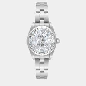 Rolex Datejust Steel White Gold Mother of Pearl Diamond Ladies Watch 26.0 mm