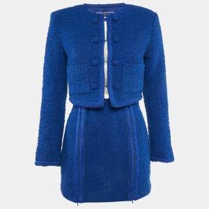 ROTATE BIRGER CHRISTENSEN Blue Tweed Lina Jacket and Skirt Set M/S