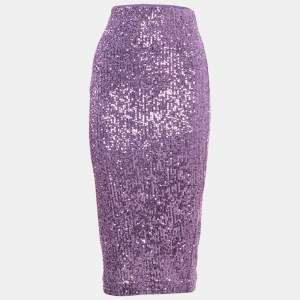 مملوكة مسبقًا تنورة روتيت بايرغر كريستنسن تول لامع بنفسجي تاشا ميدي مقاس متوسط