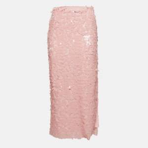 مملوكة مسبقًا  ROTATE BIRGER CHRISTENSEN Pink Sequins Caitlin Midi Skirt M