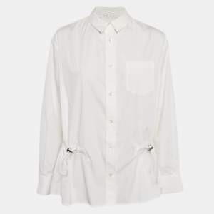 Sacai White Cotton Blend Button Front and Back Blouse XL