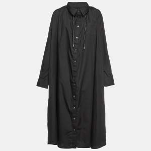 Sacai Black Cotton Oversized Shirt Dress L