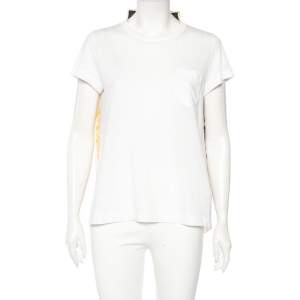 Sacai Multicolored Printed Back Chiffon & Linen Tunic T-Shirt S 