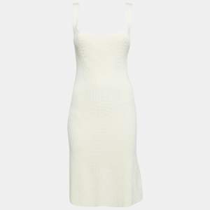 Safiyaa White Ivory Rib Knit Huanca Mini Dress S