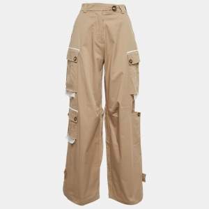 مملوكة مسبقً ا Sagaza Beige Gabardine Pocket Detail Leandro Trousers S