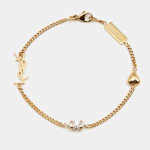 Saint Laurent Opyum  Crystal Gold Tone Bracelet