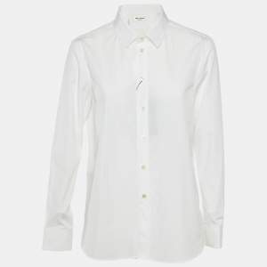 Saint Laurent Paris White Cotton Button Front Shirt L