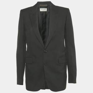 Pre Owned Saint Laurent Black Gabardine Tailored Blazer S