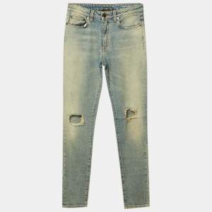 Pre Owned Saint Laurent Paris Pale Blue Denim D05 Skinny Jeans S/Waist 28"