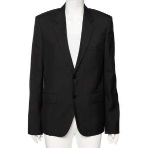 Saint Laurent Black Wool Single Breasted Blazer XL
