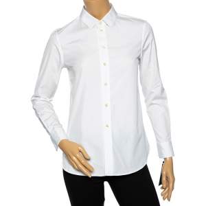 Saint Laurent White Cotton Button Front Shirt S