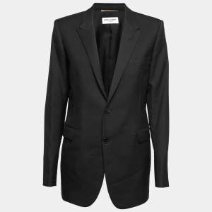 Saint Laurent Black Wool Single-Breasted Blazer L
