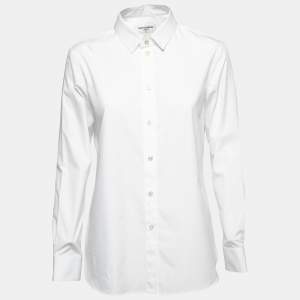 Saint Laurent Paris White Cotton Button Front Shirt L