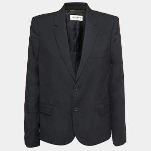 Saint Laurent Paris Black Wool Single Breasted Blazer L