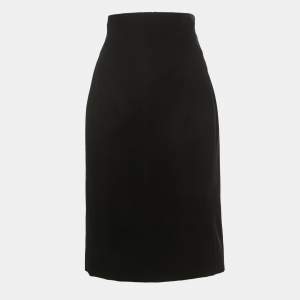 Saint Laurent Paris Black Velvet Pencil Skirt L