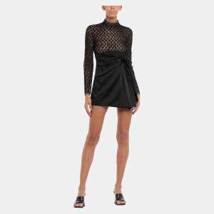 Saint Laurent Black Star Pattern Lace & Silk Jumpsuit M (FR 38)