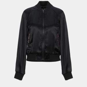 Saint Laurent Paris Black Satin Embellished Jacket M (FR 40)
