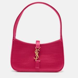 Saint Laurent Fuchsia Satin Mini LE 5 À 7 Pochette Bag
