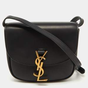 Saint Laurent Black Leather Small Kaia Shoulder Bag
