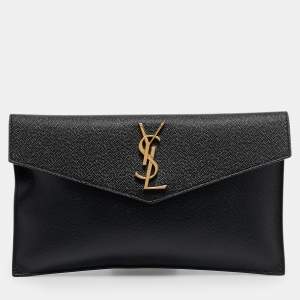 Saint Laurent Black Leather Uptown Pouch